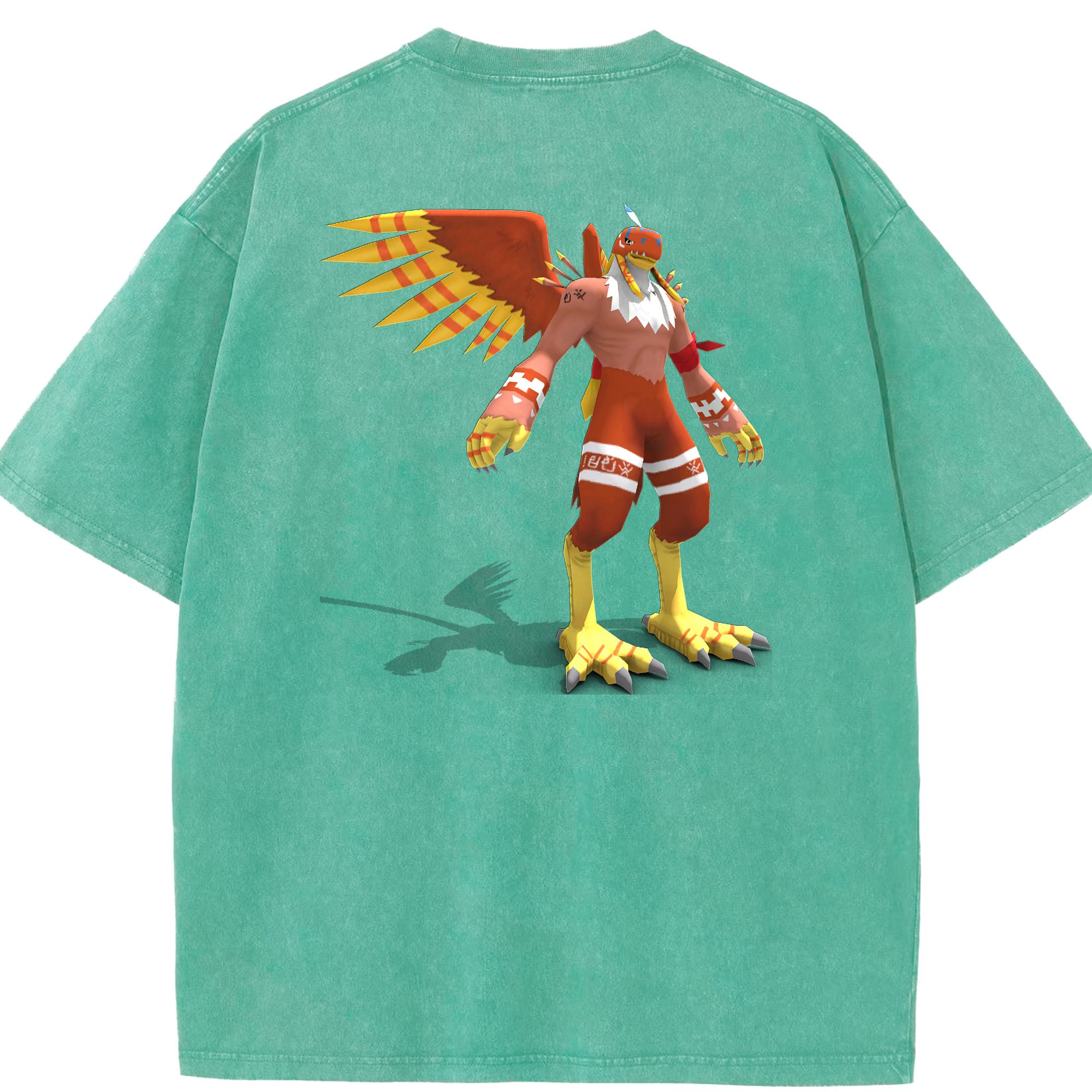 （画像用） Digimon デジタルモンスター/デジモン 綿100% ヴィンテージ風 半袖Tシャツ（背面プリント）